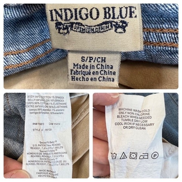 Indigo Blue Distressed Skinny Maternity Jeans Size Small - Picture 5 of 5